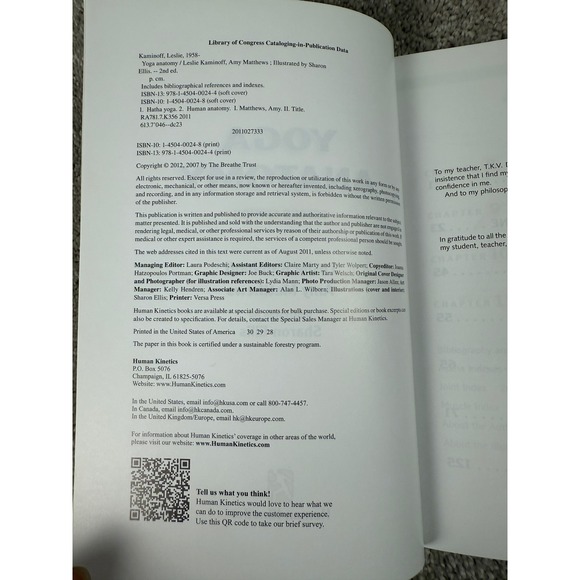 Yoga Anatomy Second Edition by Leslie Kaminoff & Amy Matthews Illustrated Guide - Picture 4 of 7